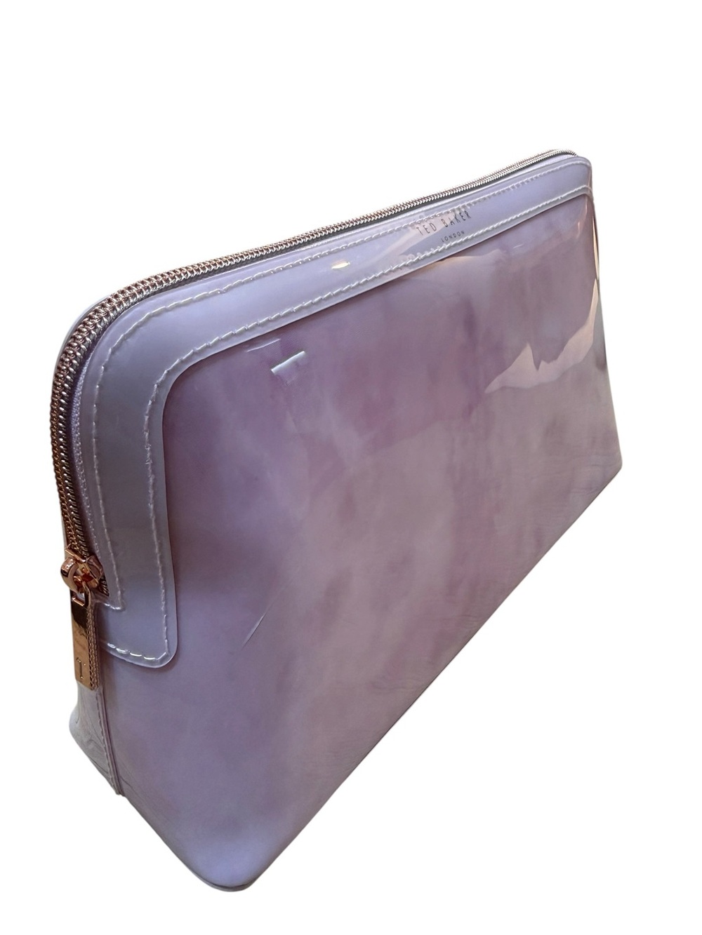 Ted Baker Pink Cosmetic Zip Pouch with Rose Gold Trim